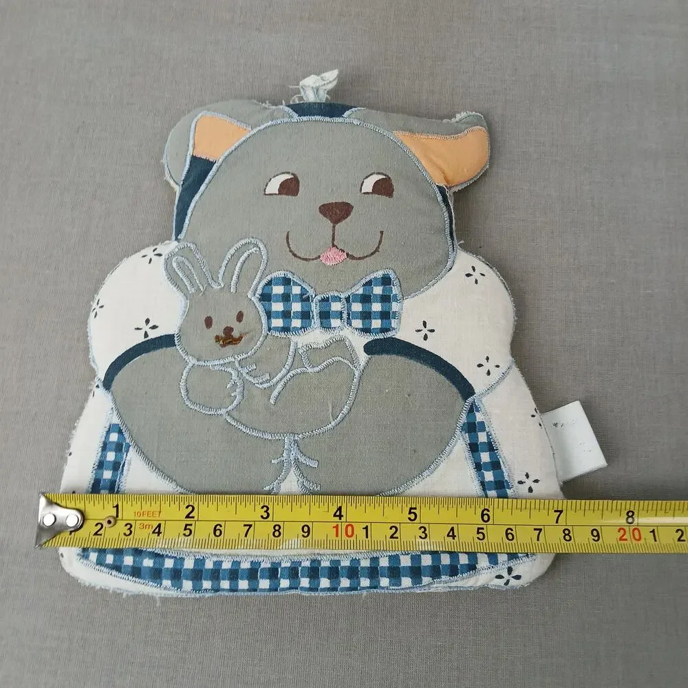 Vintage Handmade Bunny Rabbit Hot Pad Trivet cottage country classic patchwork